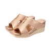 AMP0103 Front Zip Wedge Heel Sandals