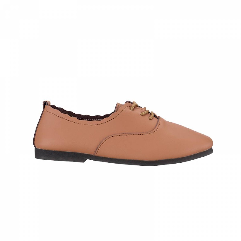 AMP5012 Tracce Leather Lace Up Flat Ballerinas