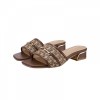 LY8047 Monogram Buckle Slip on Sandals