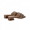 LY8047 Monogram Buckle Slip on Sandals