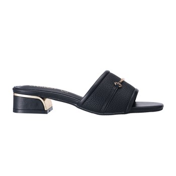 LY8048 Metal Accent Textured Slip on Sandals