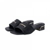 LY8048 Metal Accent Textured Slip on Sandals
