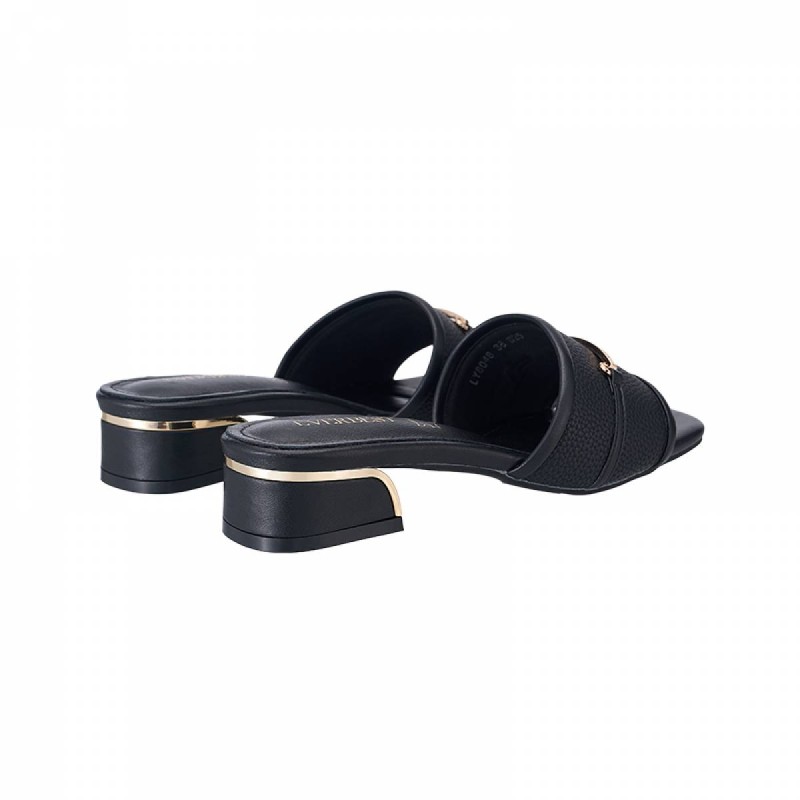 LY8048 Metal Accent Textured Slip on Sandals