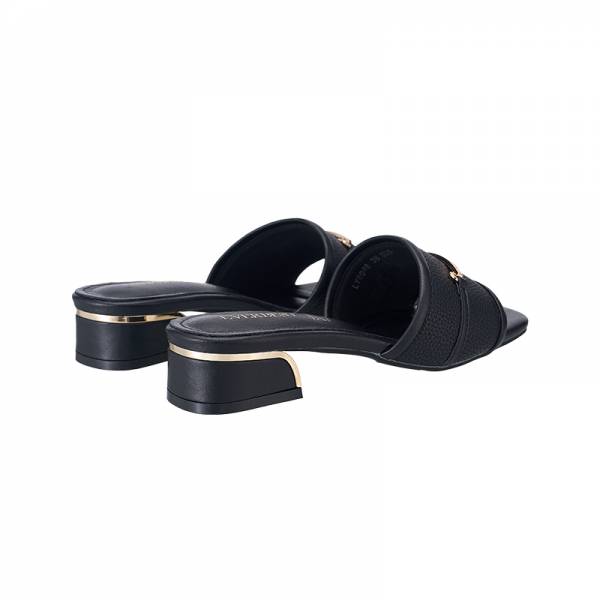 LY8048 Metal Accent Textured Slip on Sandals