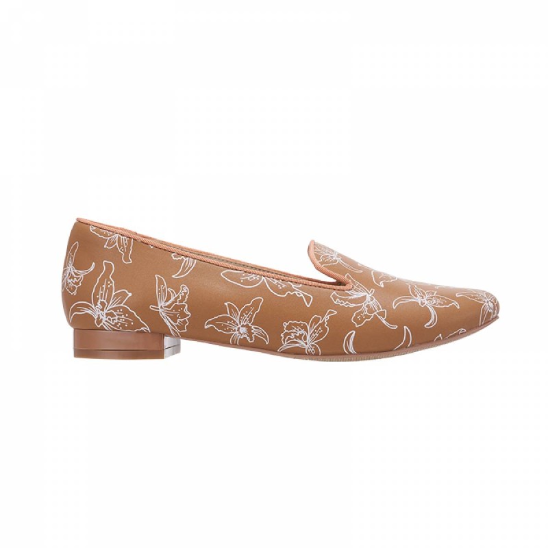 QH8840 Orchid Printed Flat Shoes