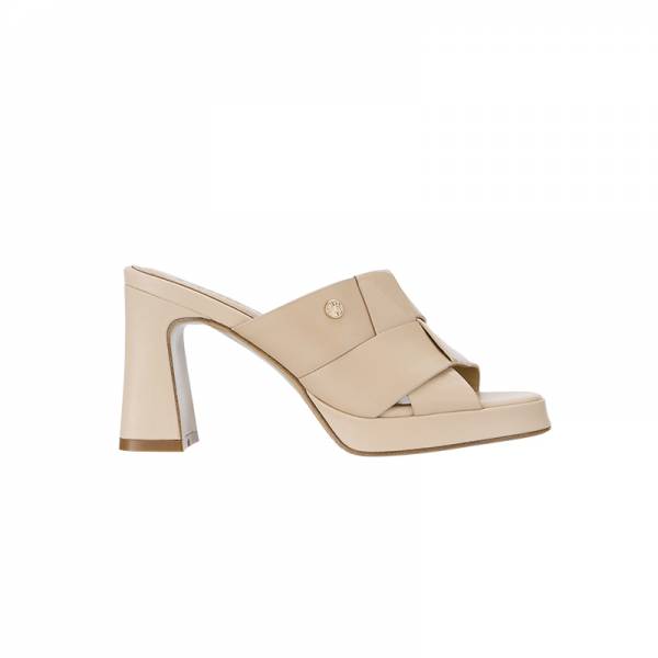 QH8843 Everbest Weave Platform Heel Slip-Ons Sandals