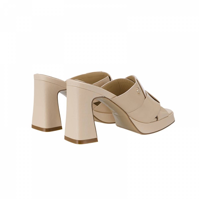 QH8843 Everbest Weave Platform Heel Slip-Ons Sandals