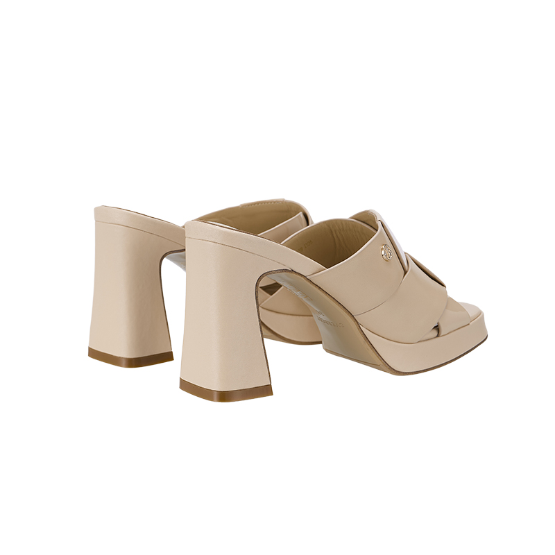 QH8843 Everbest Weave Platform Heel Slip-Ons Sandals