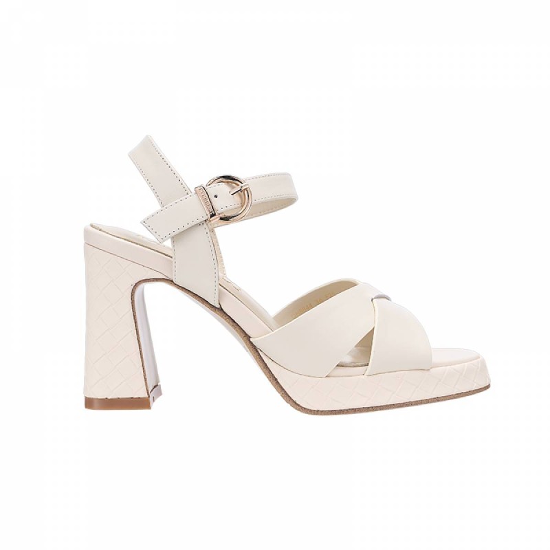 QH8844 Weave Platform Slip On Sandals